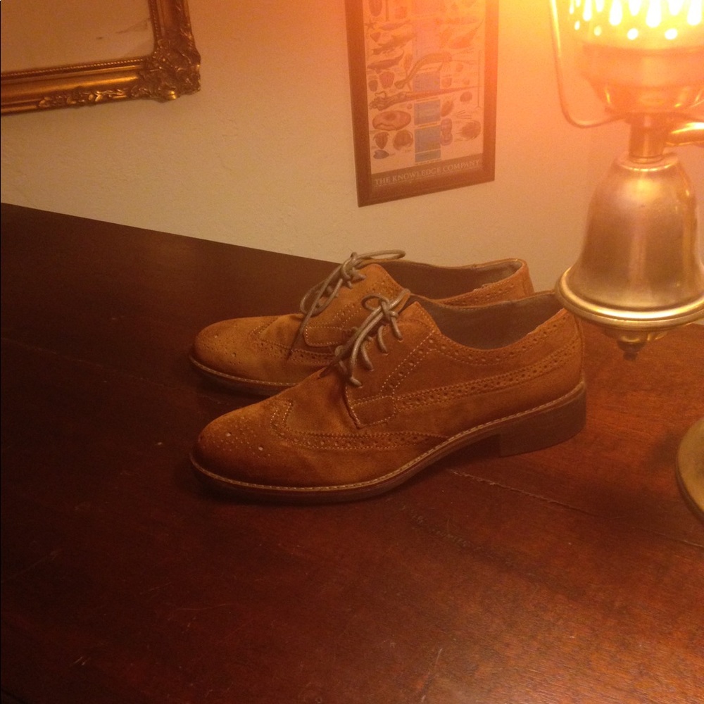 Brown suede leather oxfords brouges spectator 10